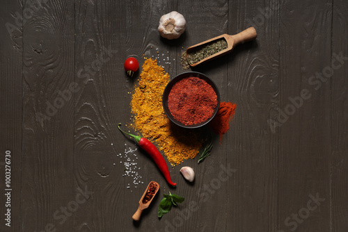 Assorted culinary spices an...