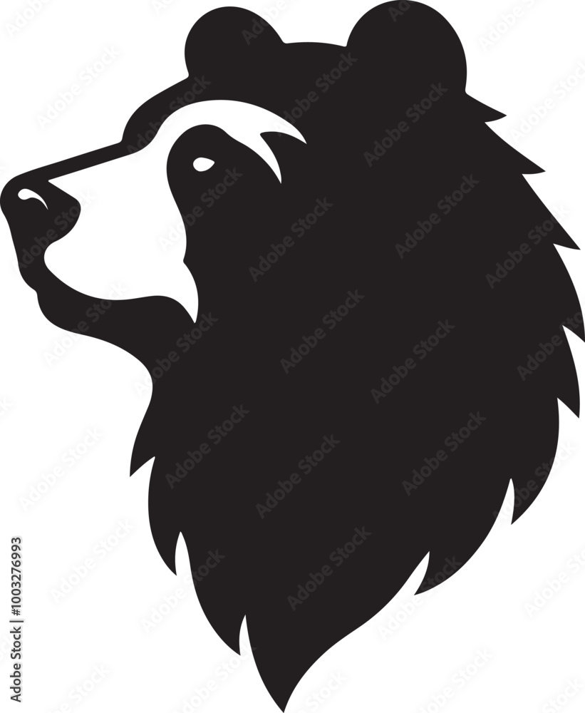 Obraz premium Bear head silhouette vector style icon