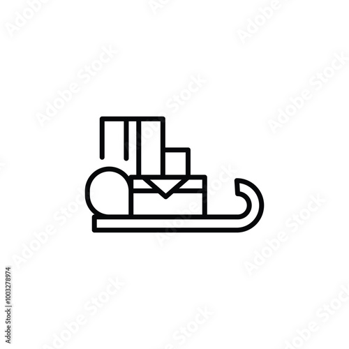 Sled icon. Simple sled icon for social media, app, and web design. Vector illustration