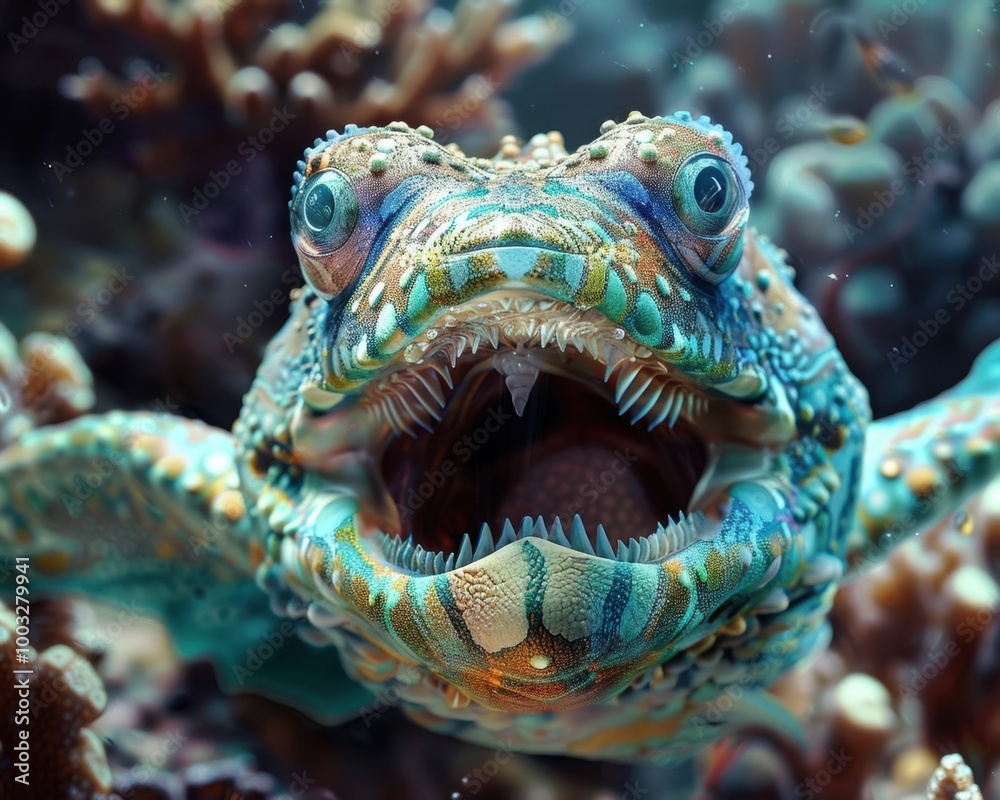 Vibrant Underwater Vertebrate with Captivating Expression Advocates for Global Marine Conservation Vibrant Underwater Vertebrate with Captivating Expression Advocates for Global Marine Conservation