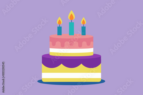 birthday cake with candles