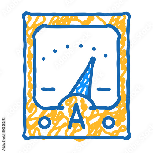 ammeter tool doodle icon sketch vector. ammeter tool sign. isolated symbol illustration