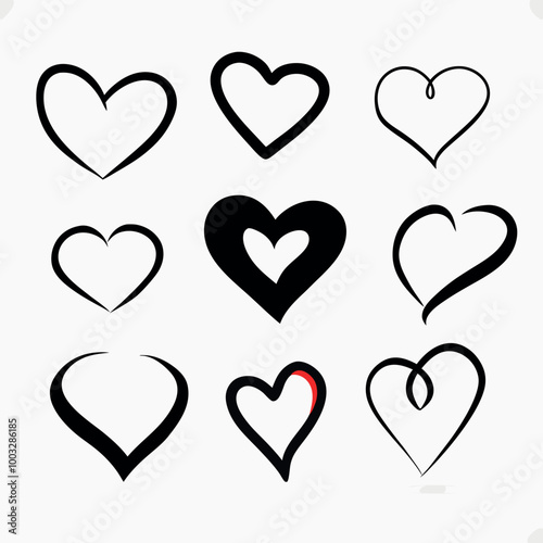 set of heart shaped candies