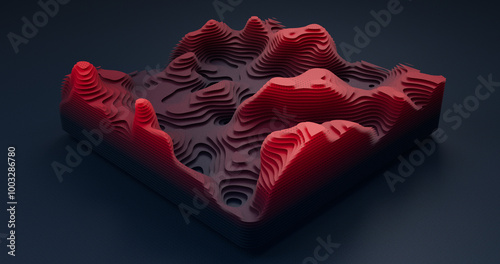 Layered Topography abstract pattern with waves