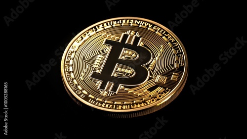 A gold coin with the letter B on it, bitcoin