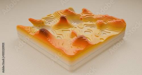 Layered Topography abstract pattern with waves