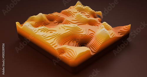 Layered Topography abstract pattern with waves