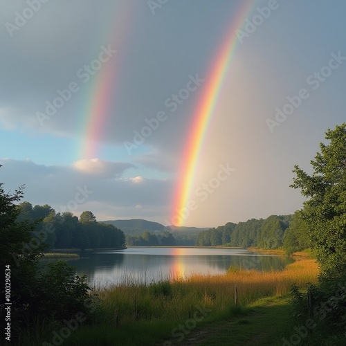 rainbow over the river