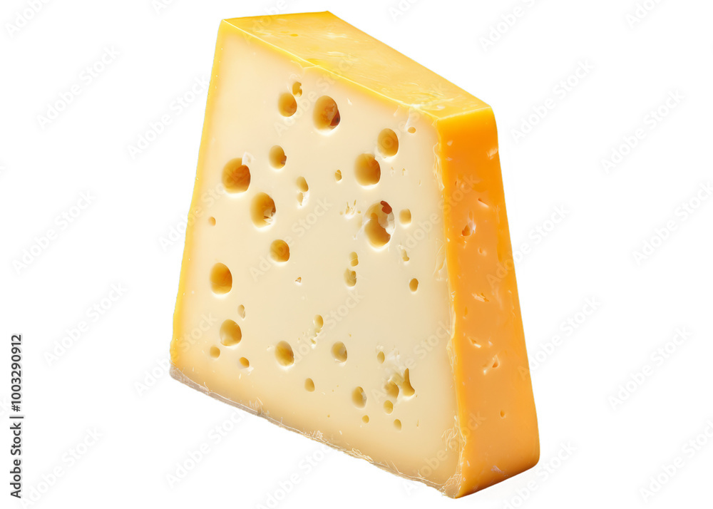 A slice of cheese with holes in it A slice of cheese with holes in it