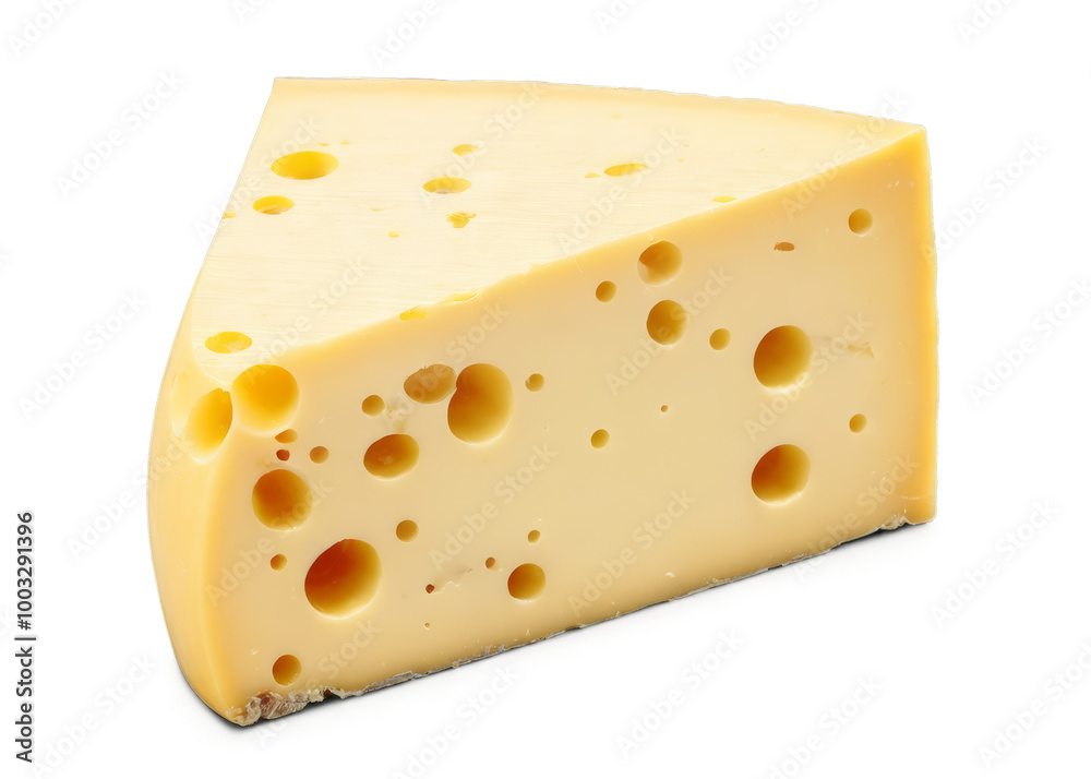 A slice of cheese with holes in it A slice of cheese with holes in it