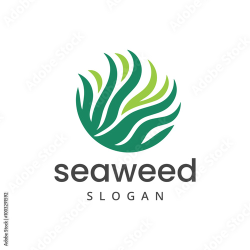 Seaweed logo design element isolated on white background