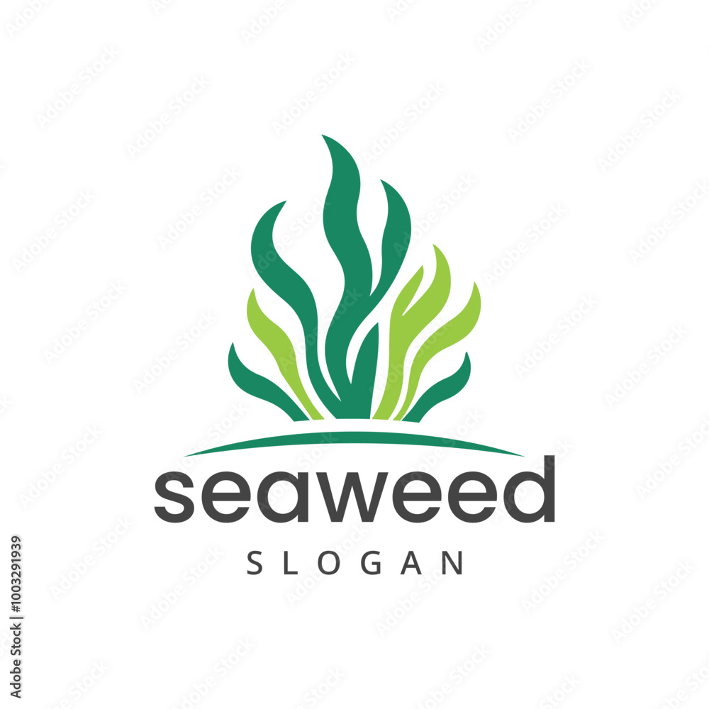 Seaweed logo design element isolated on white background Seaweed logo design element isolated on white background