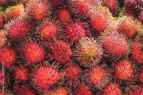 Lots of rambutan tasty and juicy. Background of rambutan