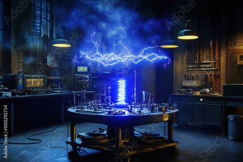 Mad scientists laboratory, with copy space