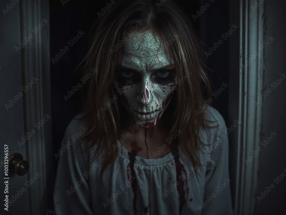 creepy scary women and girl