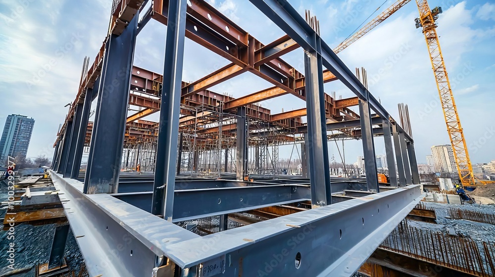 Structural Engineer Steel Framework A view of a steel beam framework ...