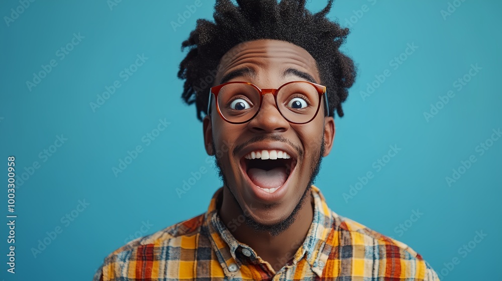 a man with glasses and a surprised look on his face a man with glasses and a surprised look on his face