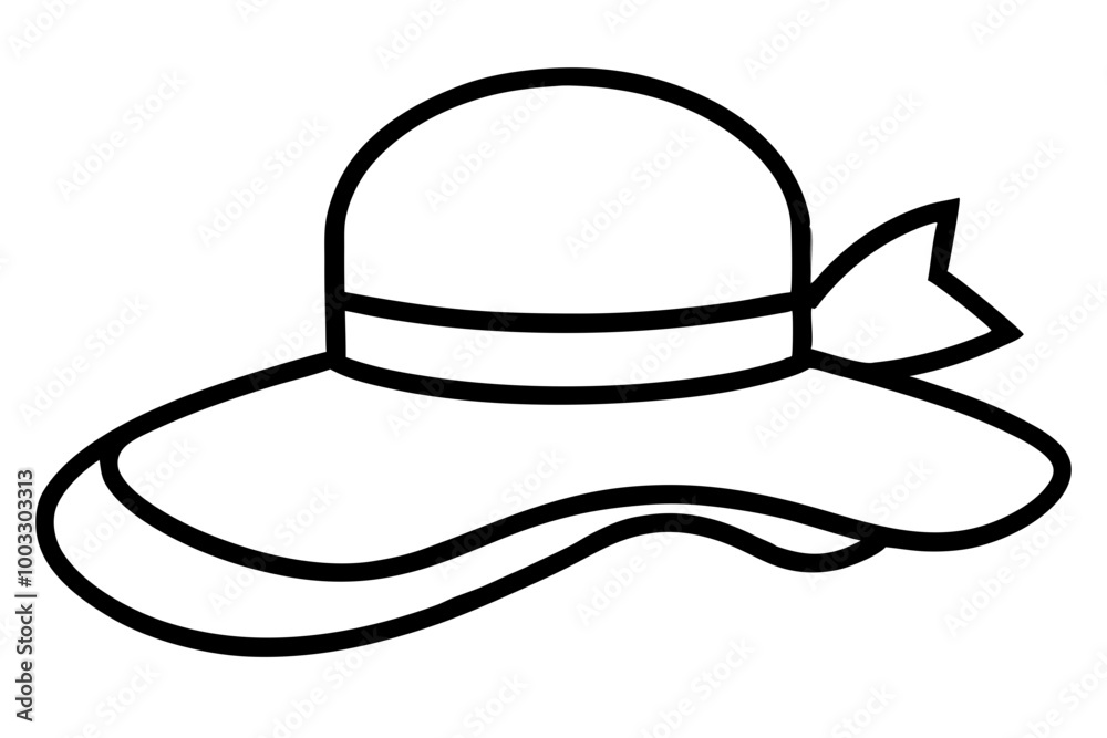 Sun Hat for Beach with Ribbon Bow Silhouette Icon - Transparent Background Clipart Sun Hat for Beach with Ribbon Bow Silhouette Icon - Transparent Background Clipart