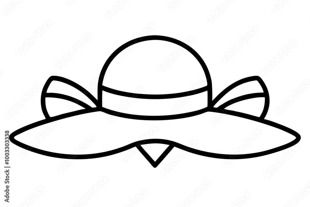 Sun Hat for Beach with Ribbon Bow Silhouette Icon - Transparent Background Clipart Sun Hat for Beach with Ribbon Bow Silhouette Icon - Transparent Background Clipart