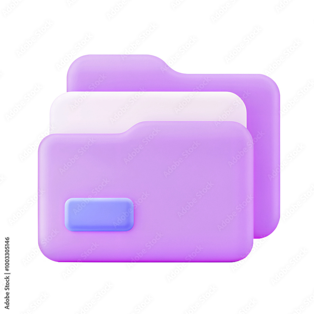 3D Rendered Purple Folder Icon with Blue Tab 3D Rendered Purple Folder Icon with Blue Tab