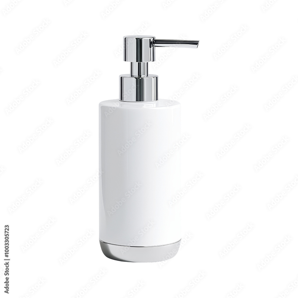 Obraz premium White Ceramic Soap Dispenser with Chrome Pump