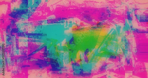 Abstract Collage Texture, Layered Grunge Backdrop with Mixed Media Slideshow, Seamless Loop Artistic Composition