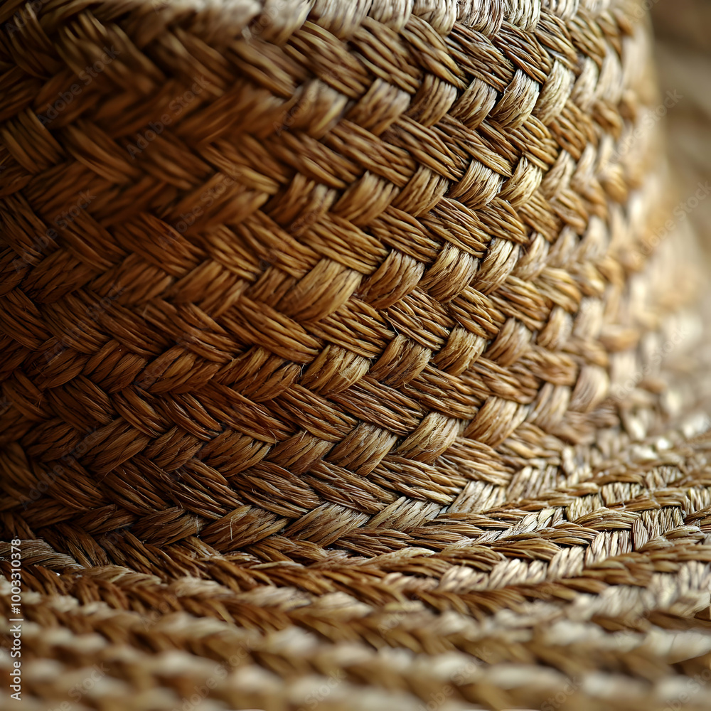 Closeup of Woven Straw Hat Texture Photo Closeup of Woven Straw Hat Texture Photo