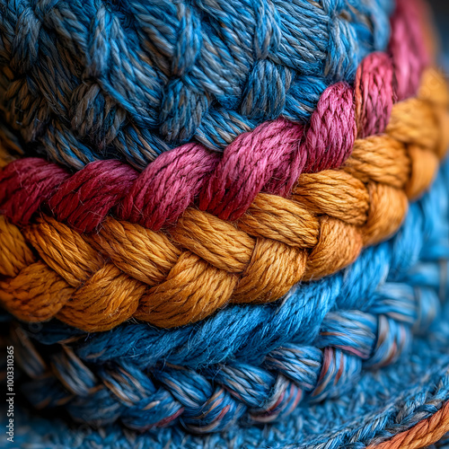 Braided Rope Close Up Abstract Background