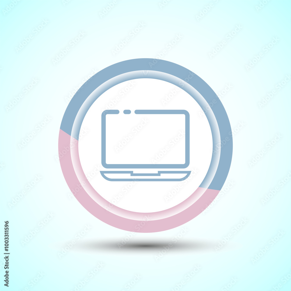 Laptop Icon Design Illustration, Computer Icon For Apps and Websites, Pastel Color Button Design Laptop Icon Design Illustration, Computer Icon For Apps and Websites, Pastel Color Button Design
