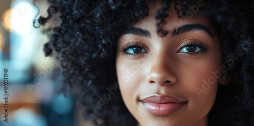 A woman with dark hair and a big smile is looking at the camera