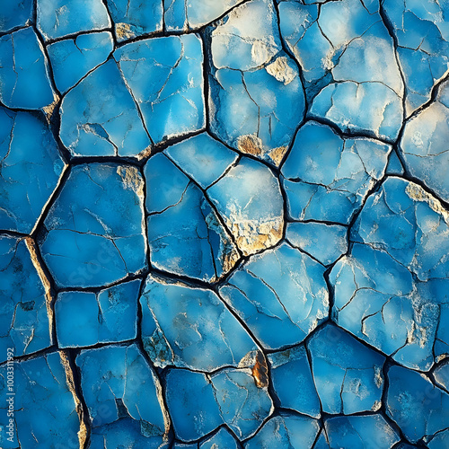 Abstract Blue Cracked Texture Background