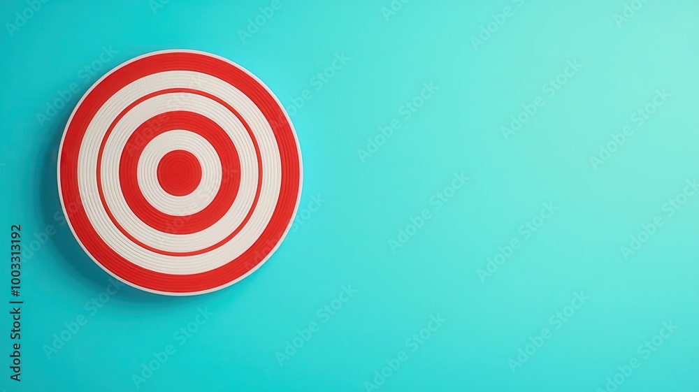 Bullseye graphic in a business presentation, representing focus on key objectives, target, strategy and goals Bullseye graphic in a business presentation, representing focus on key objectives, target, strategy and goals
