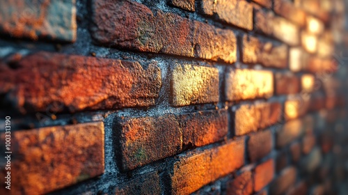 Close-Up of a Red Brick Wall Texture