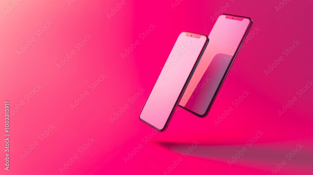 Mockup smartphone. Mobile phone blank white screen for presentation copy space, place for text