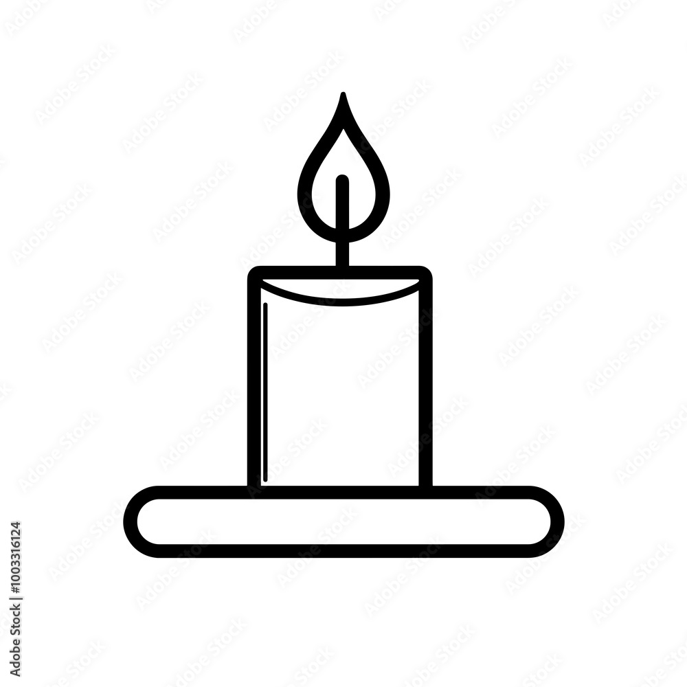 A minimalist design features a lit candle placed on a holder, symbolizing tranquility and serenity, perfect for enhancing relaxation atmospheres A minimalist design features a lit candle placed on a holder, symbolizing tranquility and serenity, perfect for enhancing relaxation atmospheres