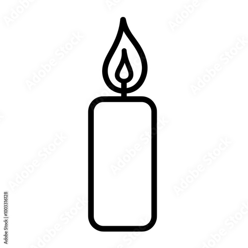 The design features a minimalistic line drawing of a candle with a flame at the top, symbolizing light, guidance, and the act of vigil for remembrance and reflection