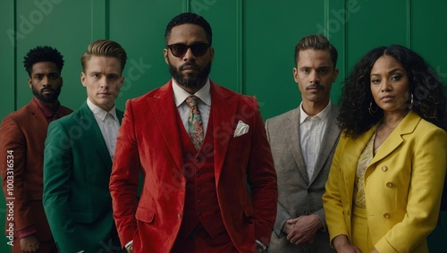 stylish man in a red suit