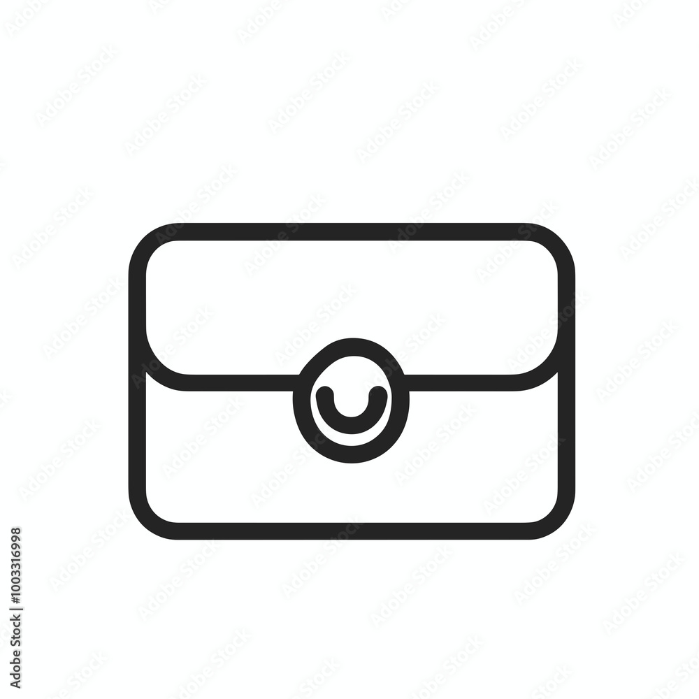This vector icon features a minimalist black line design of a purse, ideal for representing financial or shopping concepts in various applications This vector icon features a minimalist black line design of a purse, ideal for representing financial or shopping concepts in various applications