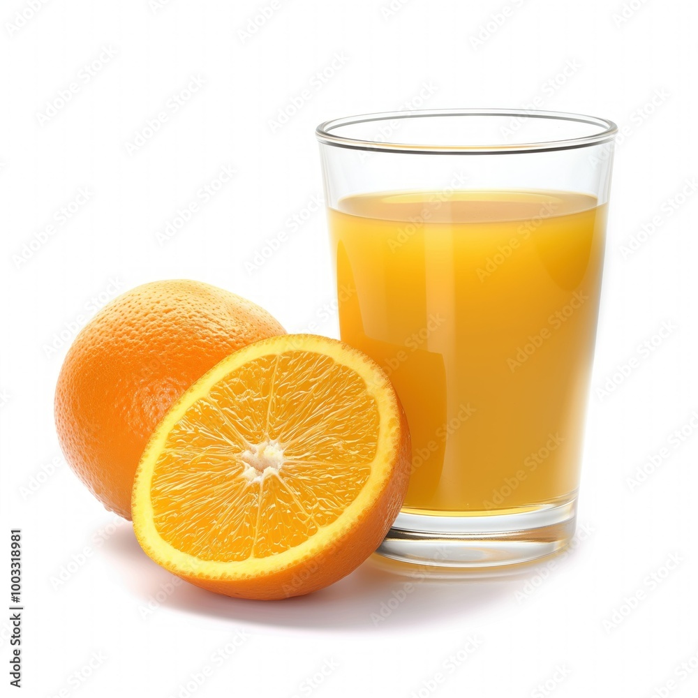 Glass of orange juice on white background. Fresh citrus drink with bright colors. Appetizing and healthy beverage for breakfast or snack. Refreshing and tasty liquid with juicy fruit taste. Glass of orange juice on white background. Fresh citrus drink with bright colors. Appetizing and healthy beverage for breakfast or snack. Refreshing and tasty liquid with juicy fruit taste.