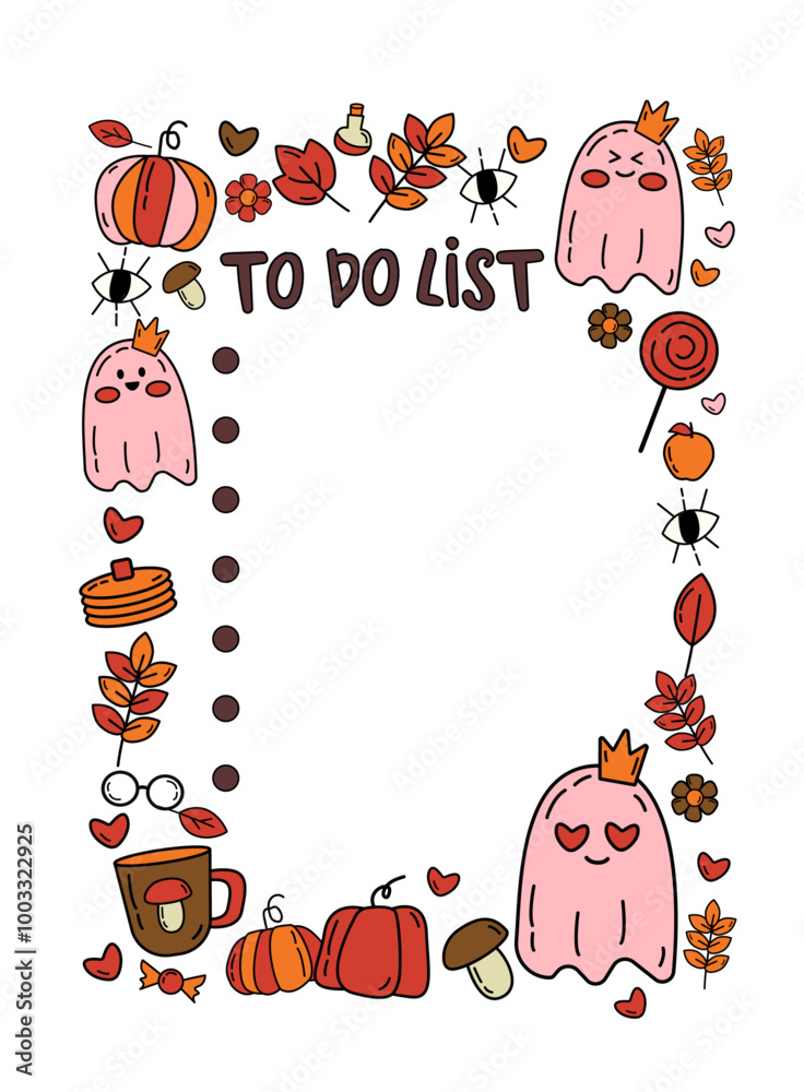 To do list, note, check list with vector kawaii ghosts To do list, note, check list with vector kawaii ghosts