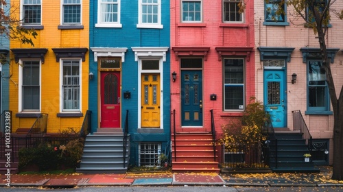 Colorful Row Houses with Charming Facades