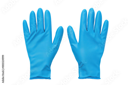 Wallpaper Mural Blue latex gloves for protection and safety in various tasks, isolated on a white background. isolated on transparent background. Torontodigital.ca