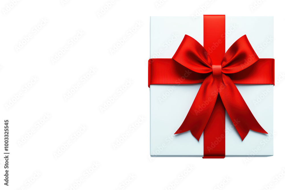 Elegant white gift box with a vibrant red ribbon, ideal for celebrations and special occasions. isolated on transparent background. Elegant white gift box with a vibrant red ribbon, ideal for celebrations and special occasions. isolated on transparent background.