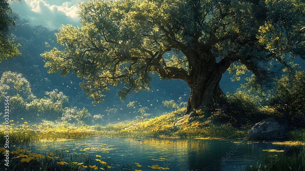 Tranquil Forest Lake: Nature's Serene Beauty Tranquil Forest Lake: Nature's Serene Beauty