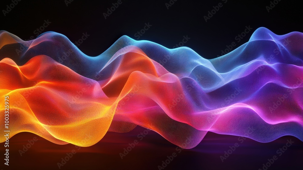 Obraz premium Mesmerizing 3D Abstract Color Wave Backdrop with Grainy Gradient Texture | Vivid Vibrant Waves of Energy in Ultra-Realistic 8K UHD Detail