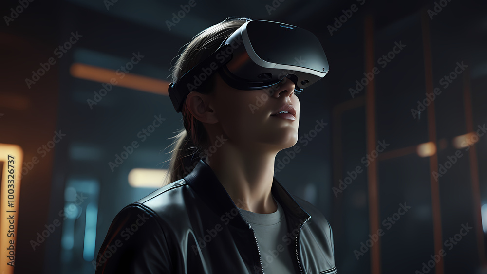 scene where someone is fully immersed in a virtual reality (VR) experience scene where someone is fully immersed in a virtual reality (VR) experience