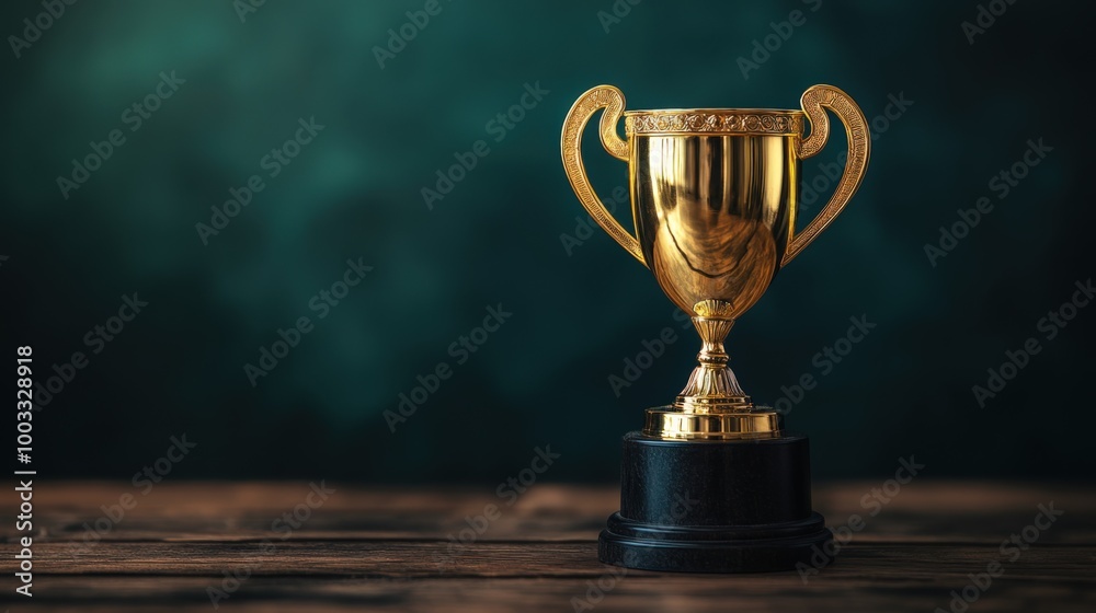 Prestigious Golden Trophy Representing Success Prestigious Golden Trophy Representing Success