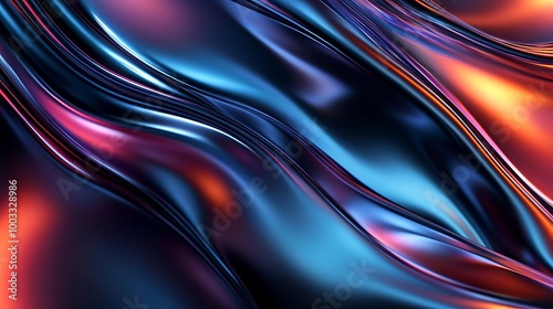 Fluid art masterpiece showcasing iridescent colors with purple and blue image