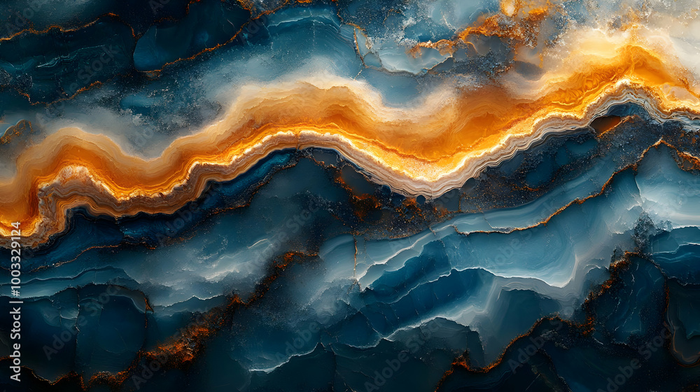 Abstract Background with Blue, Gold, and White Swirls Abstract Background with Blue, Gold, and White Swirls