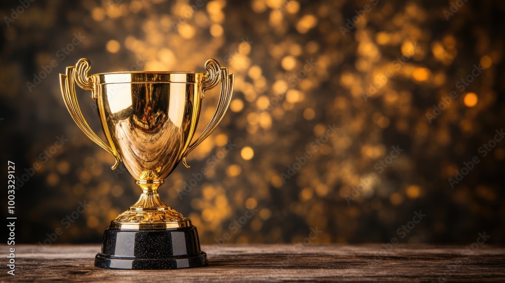 Prestigious Golden Trophy Representing Success Prestigious Golden Trophy Representing Success